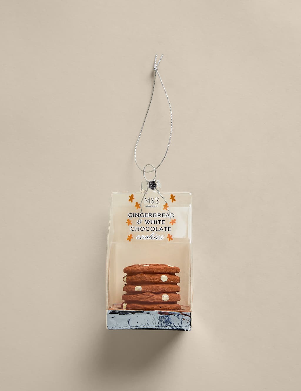 M&S Glass Hanging Cookies Tree Decorations - Brown Mix