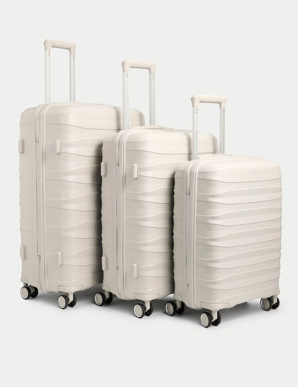Set of 3 Porto 4 Wheel Hard Shell Suitcases