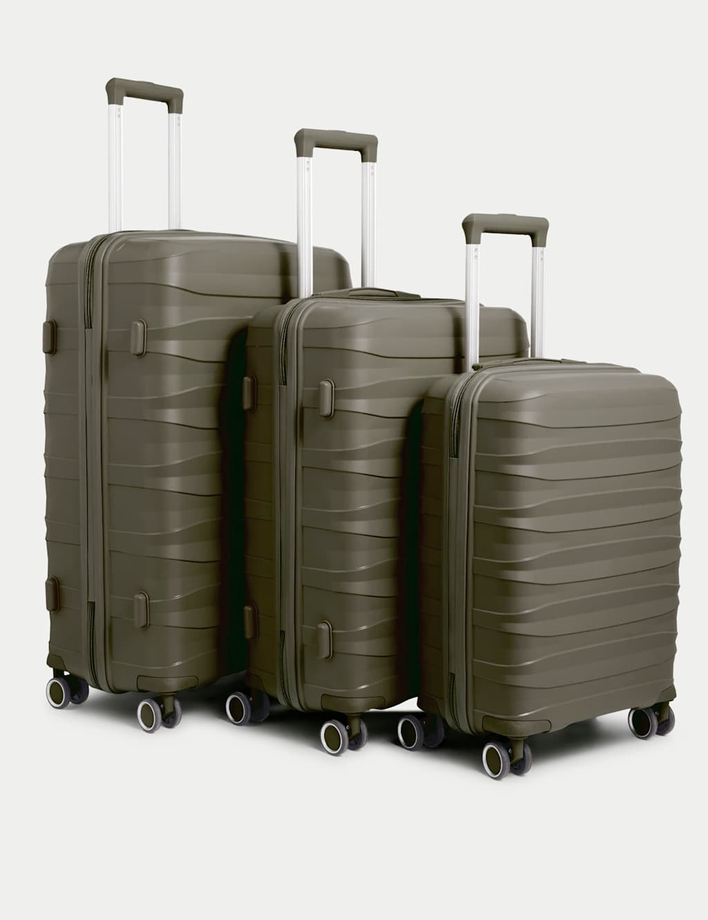 Set of 3 Porto 4 Wheel Hard Shell Suitcases