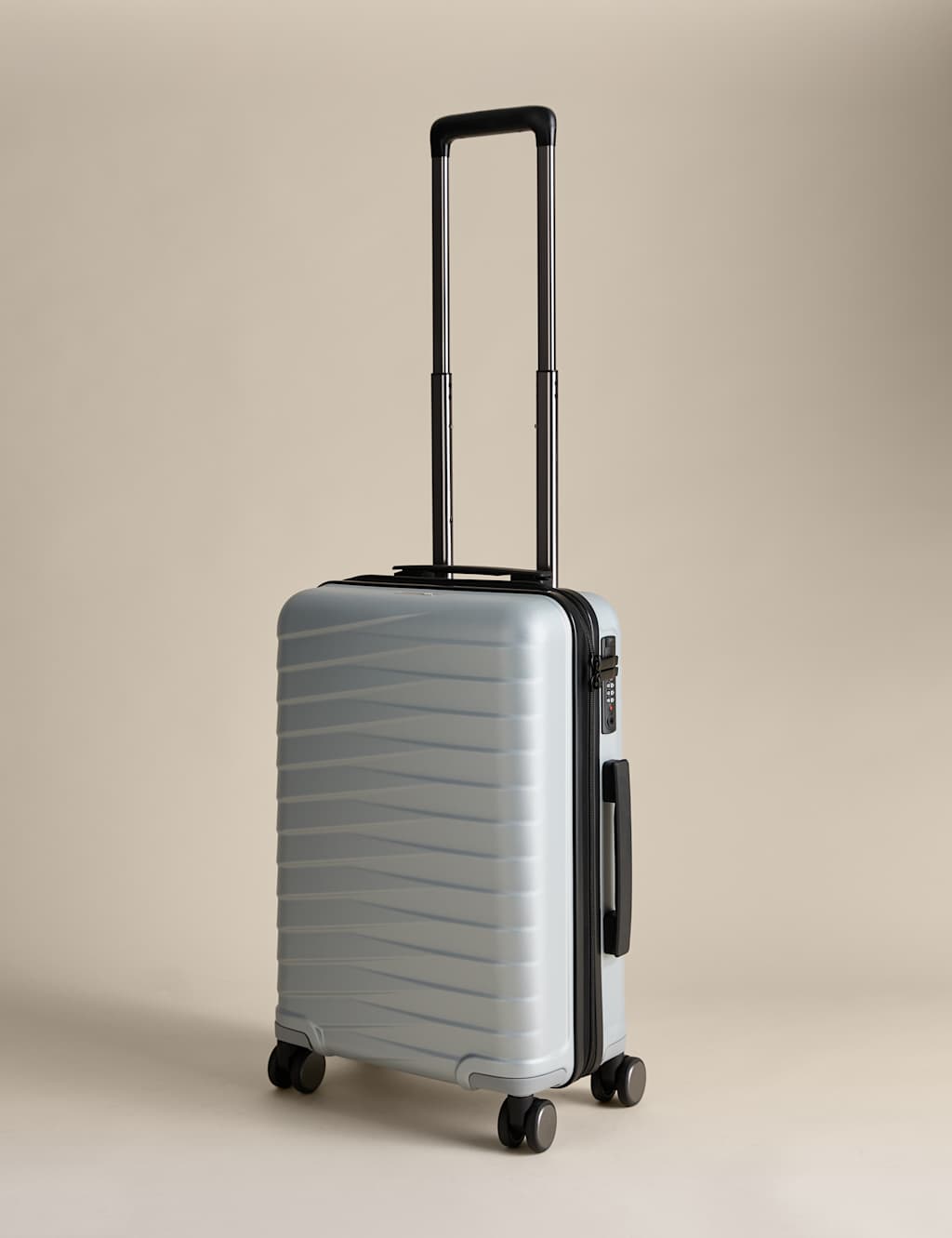 M&S Oslo 4 Wheel Hard Shell Cabin Suitcase - Silver Mix