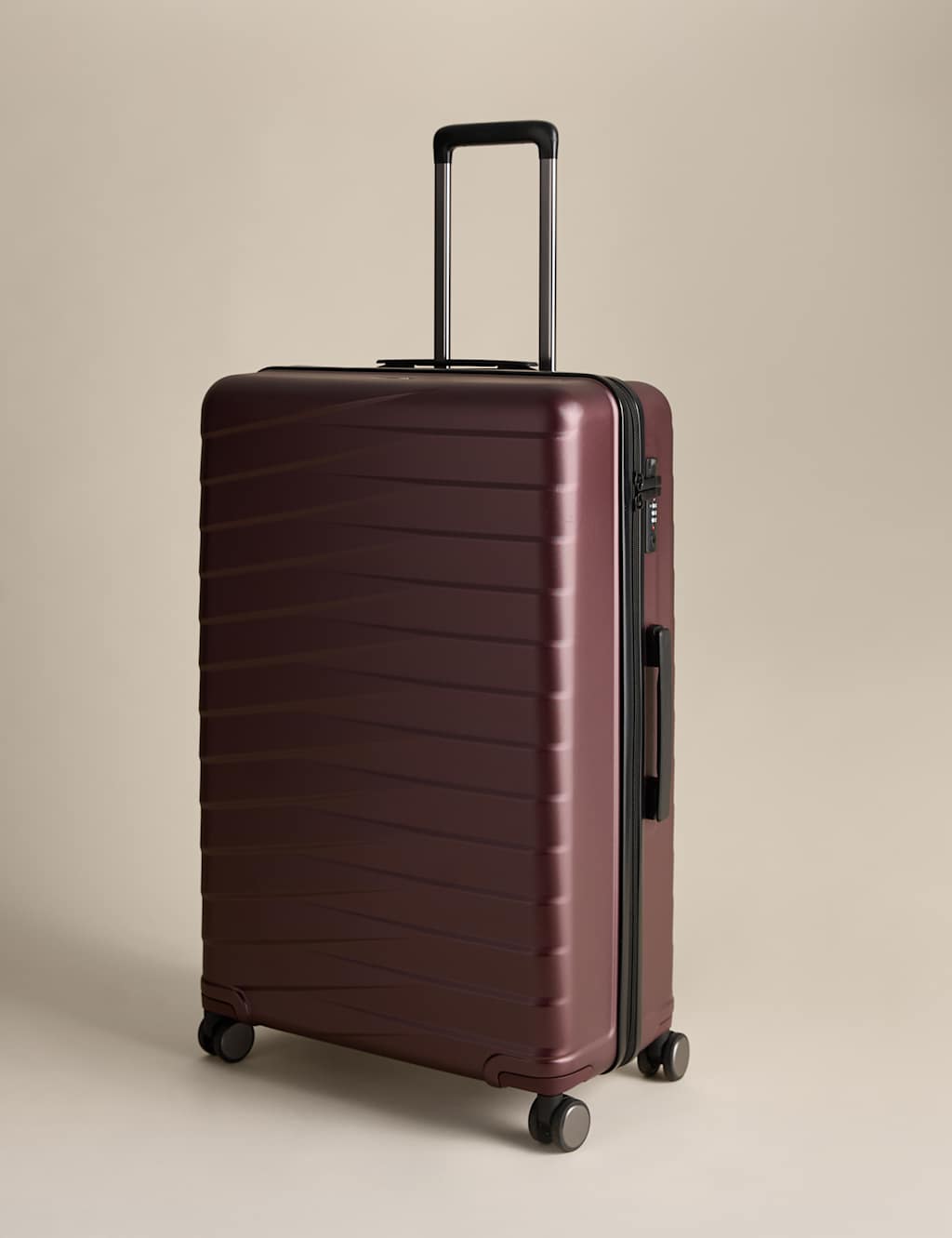 M&S Oslo 4 Wheel Hard Shell Large Suitcase - Burgundy