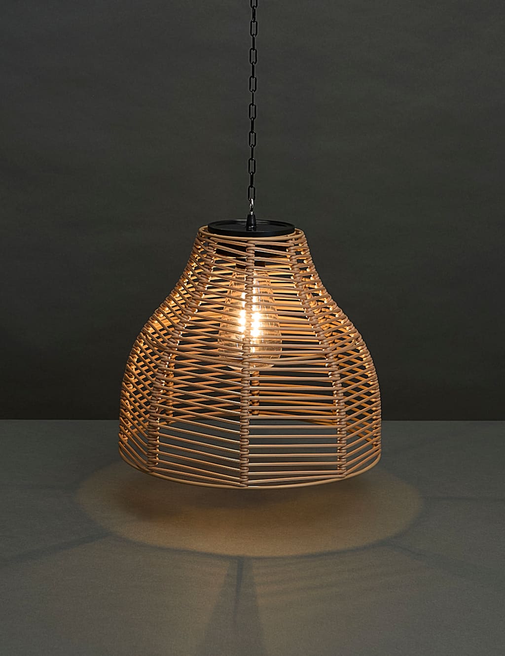 Warm White Woven Solar Pendant Light