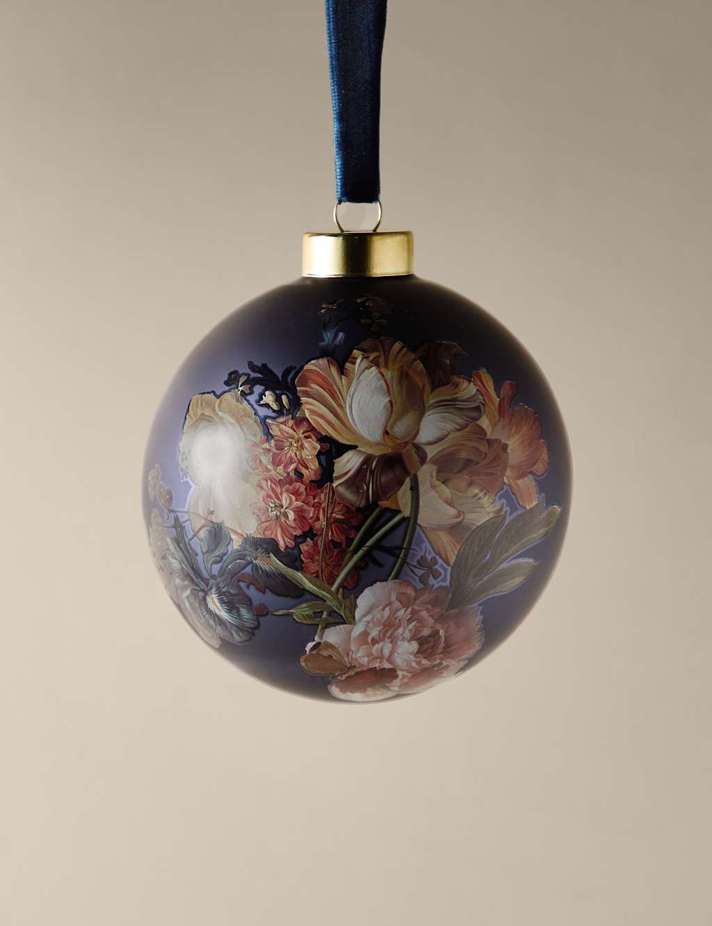 M&S X National Gallery Floral Bauble Navy