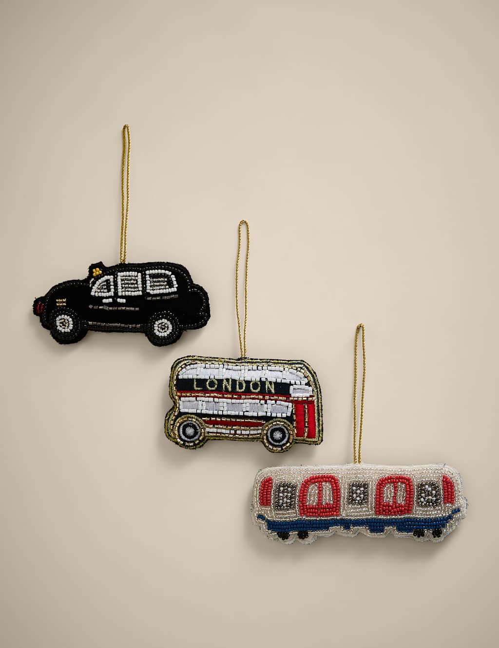 M&S 3pk Hanging London Transport Decorations Multi