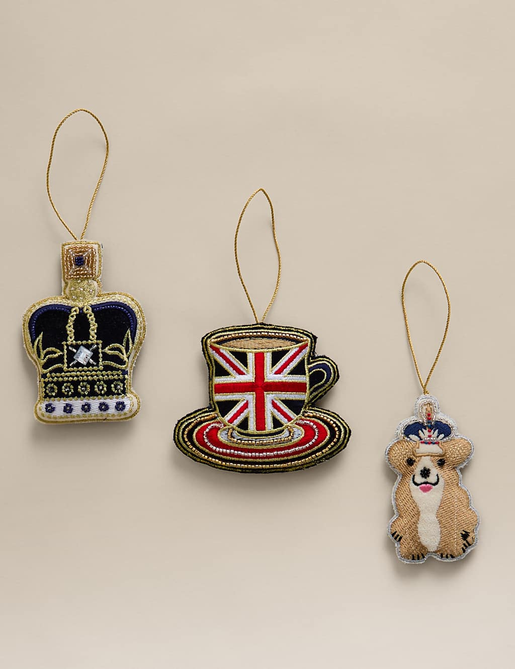 M&S 3pk Beaded London Icon Decorations Multi