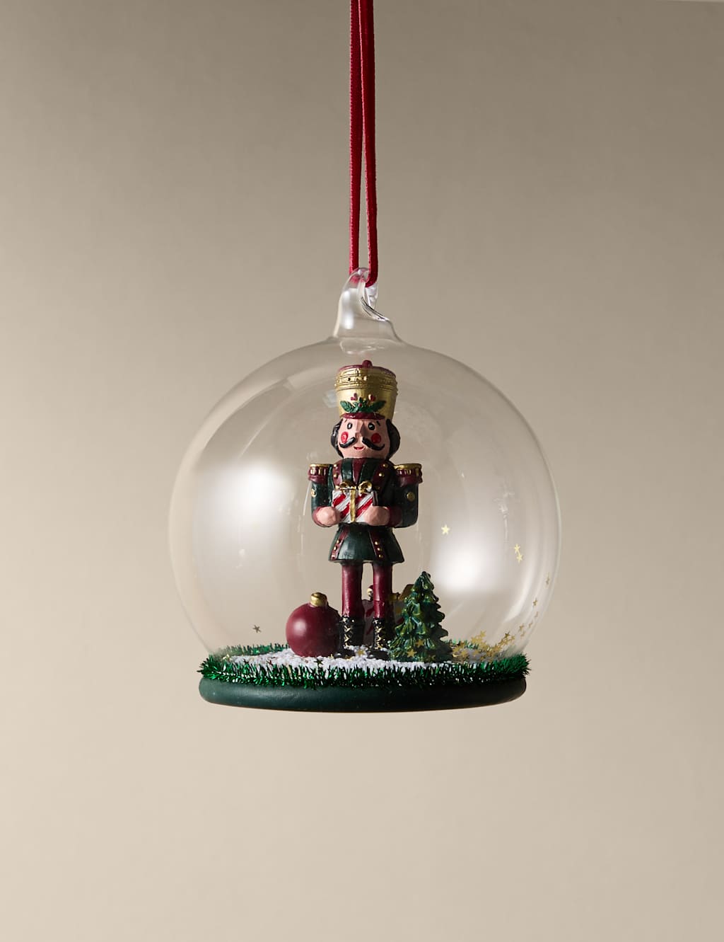 M&S Hanging Nutcracker Cloche Decoration Multi