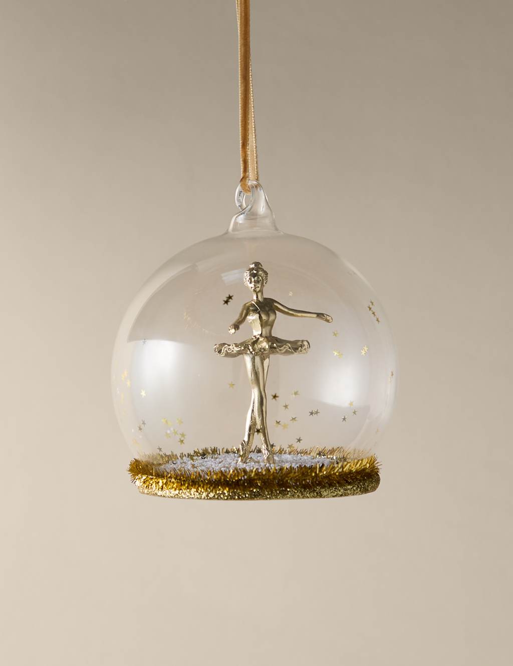 M&S Gold Hanging Ballerina Cloche Decoration Gold