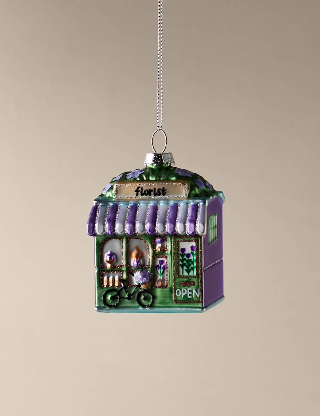 M&S Glass Hanging Florist Decoration Multi