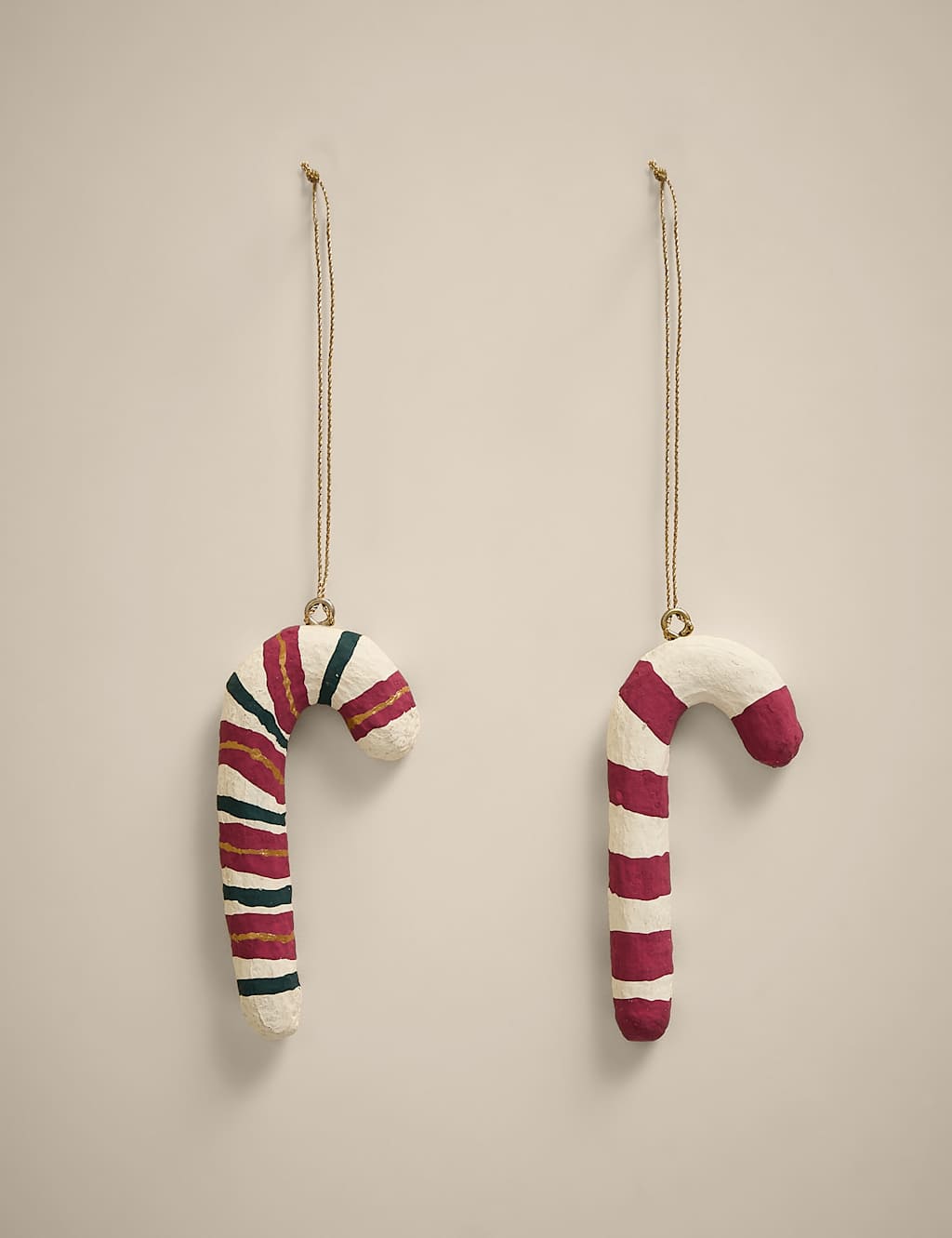 M&S 2 Pack Hanging Candy Cane Decorations Red Mix