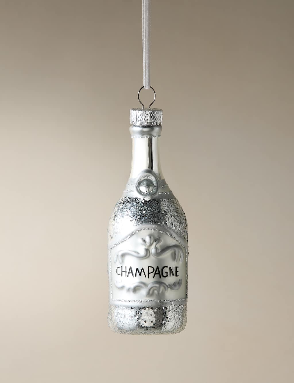 M&S Champagne Hanging Decoration Silver