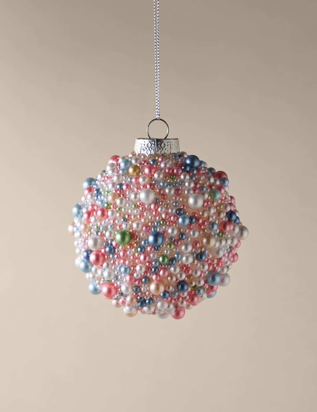 M&S Multicoloured Glass Bead Embellished Bauble Multi