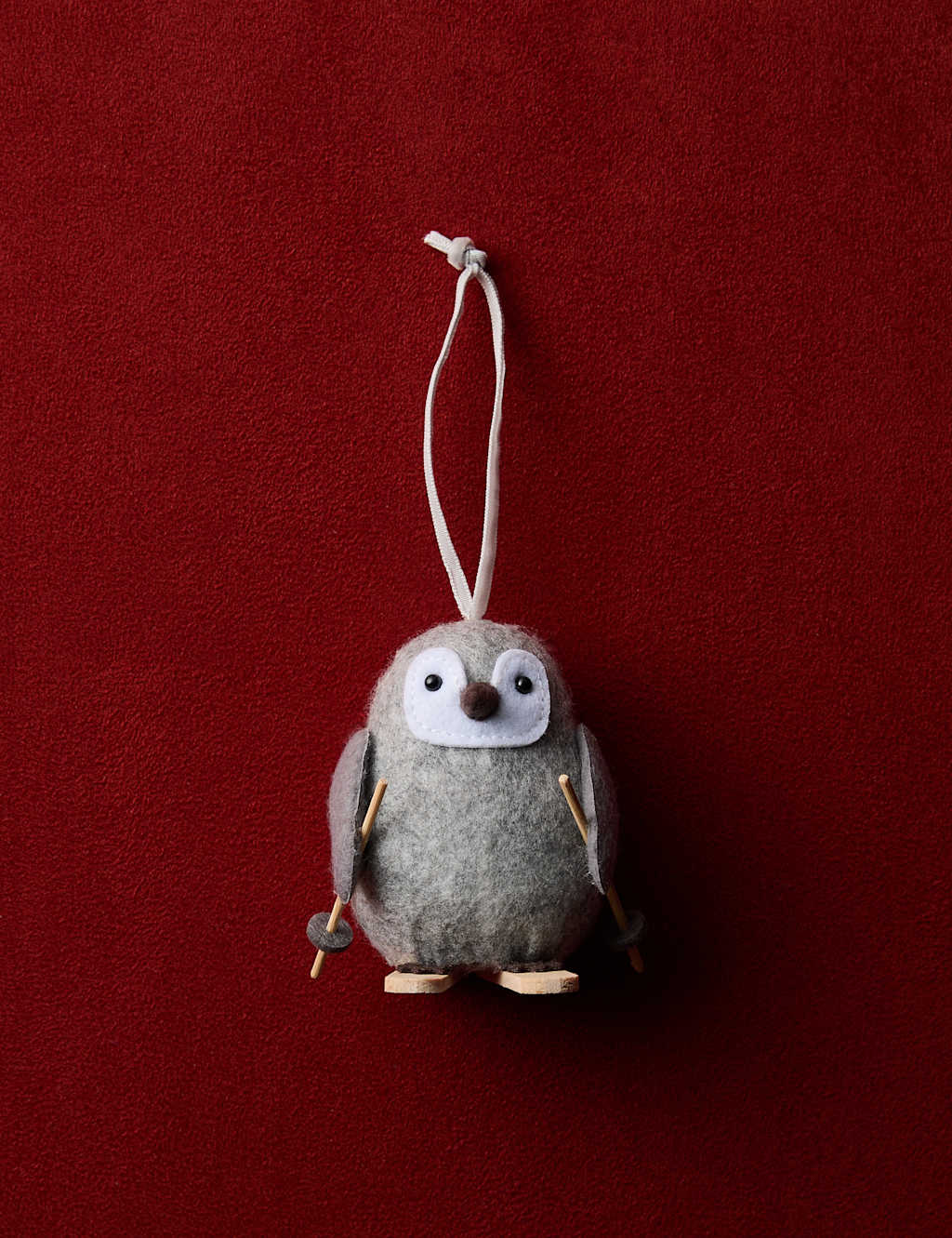 M&S Felt Hanging Baby Penguin Decoration Grey Mix