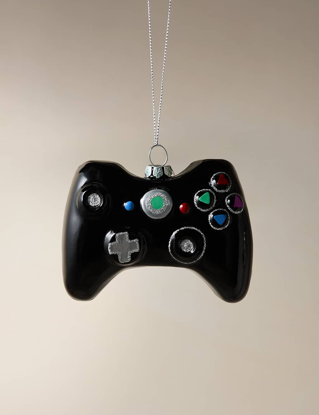M&S Glass Hanging Game Controller Decoration Black