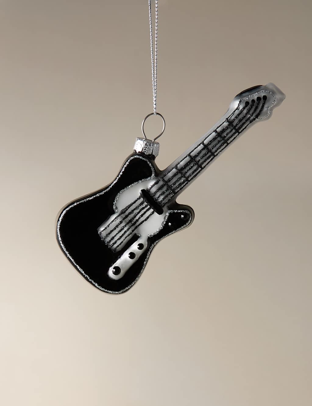M&S Glass Hanging Guitar Decoration Multi