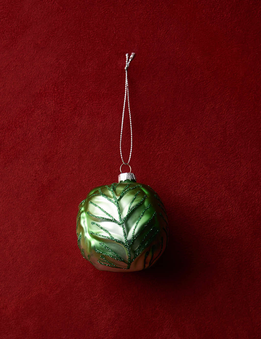 M&S Glass Hanging Sprout Decoration Green