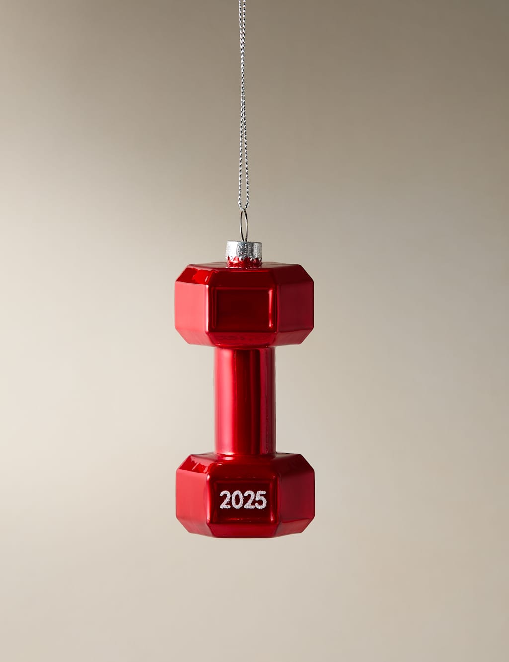 M&S Glass Hanging Dumbbell Decoration Red