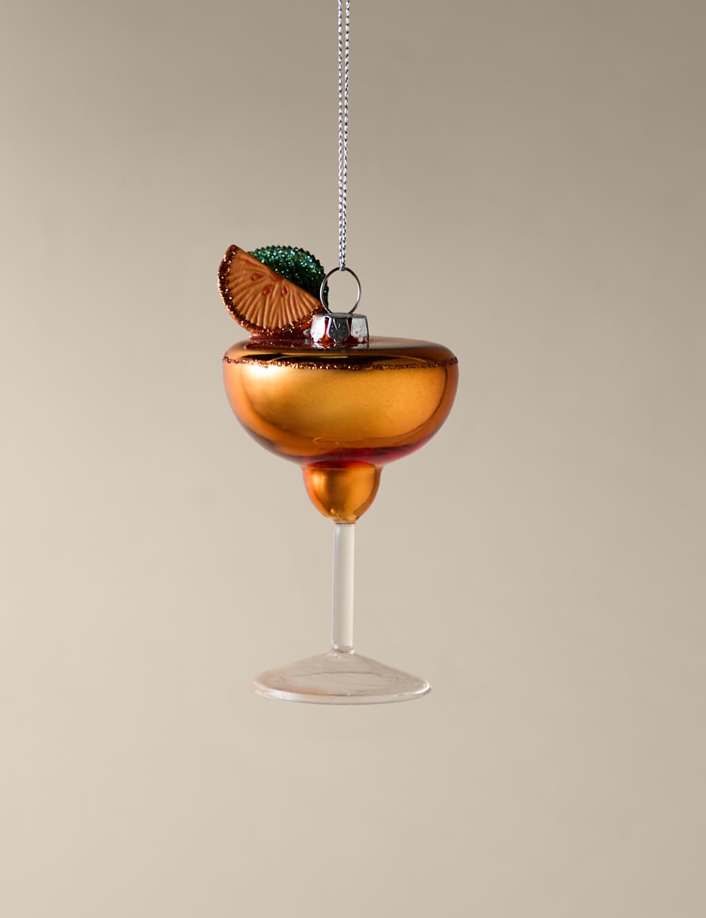 M&S Glass Hanging Orange Spritz Decoration Orange Mix