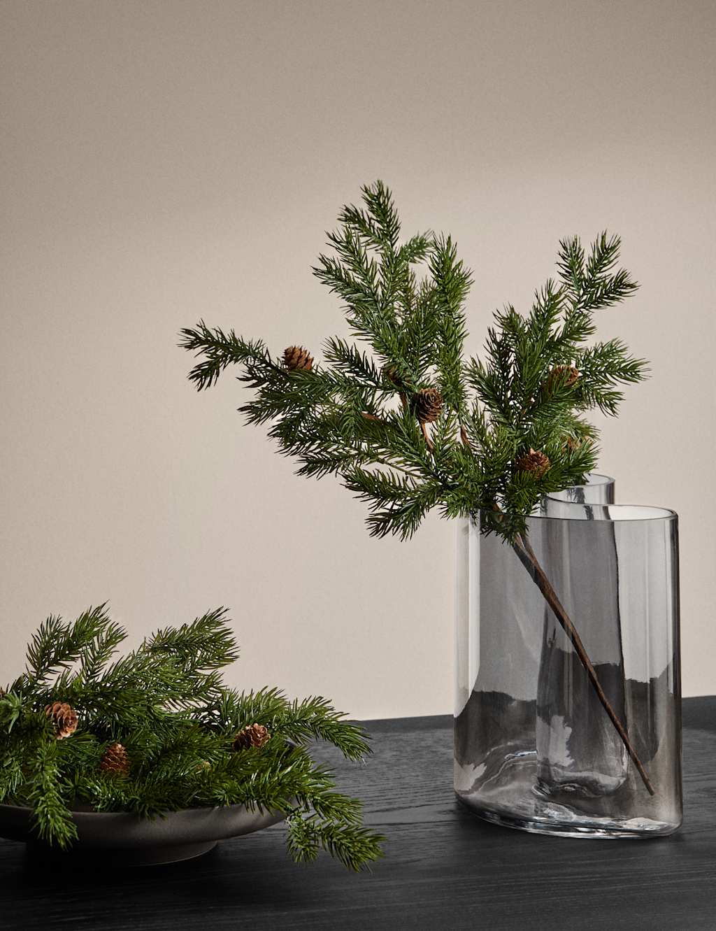 M&S X Kelly Hoppen 2 Pack Green Pine Cone Tree Picks Green