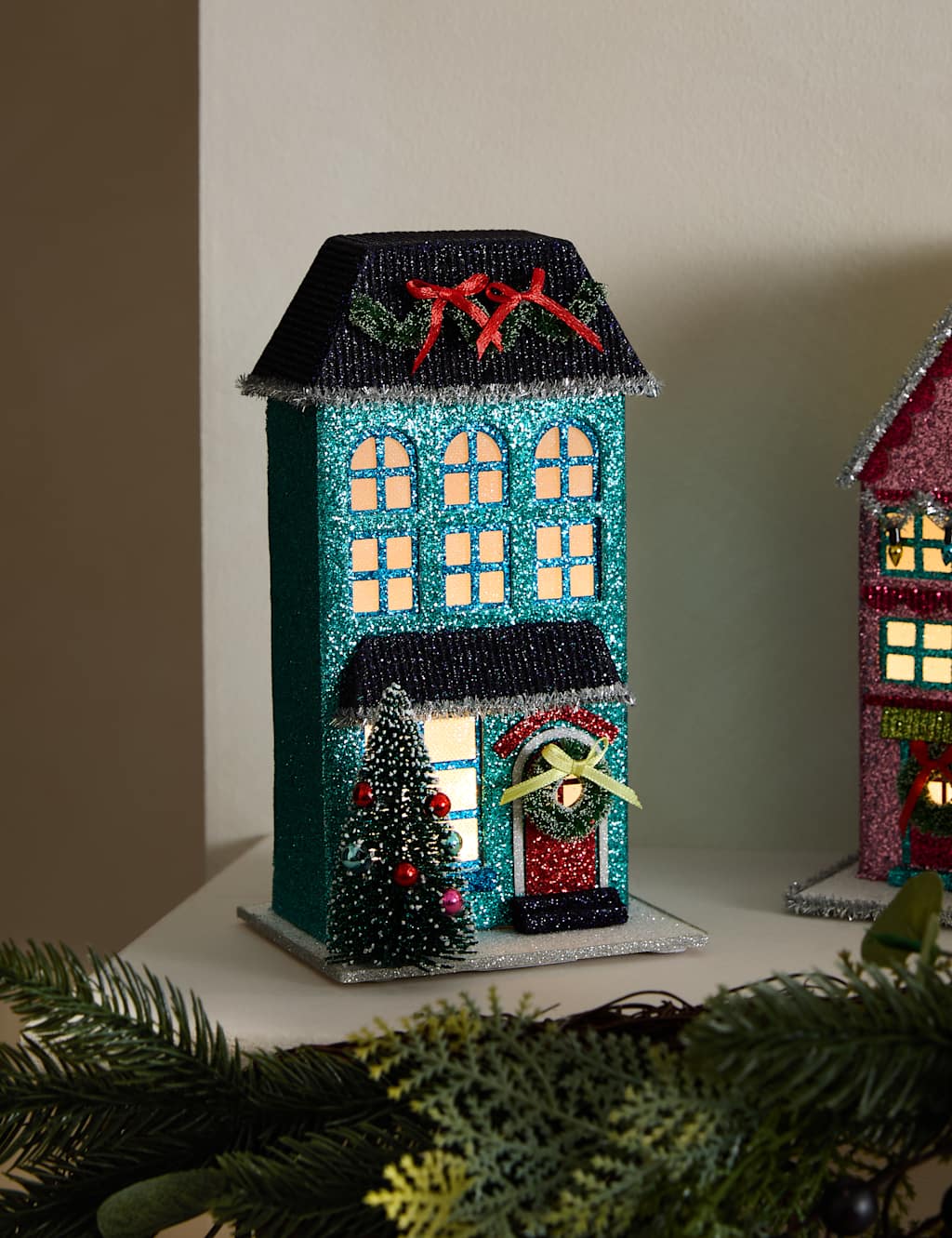 M&S Light Up Townhouse Room Decoration Blue