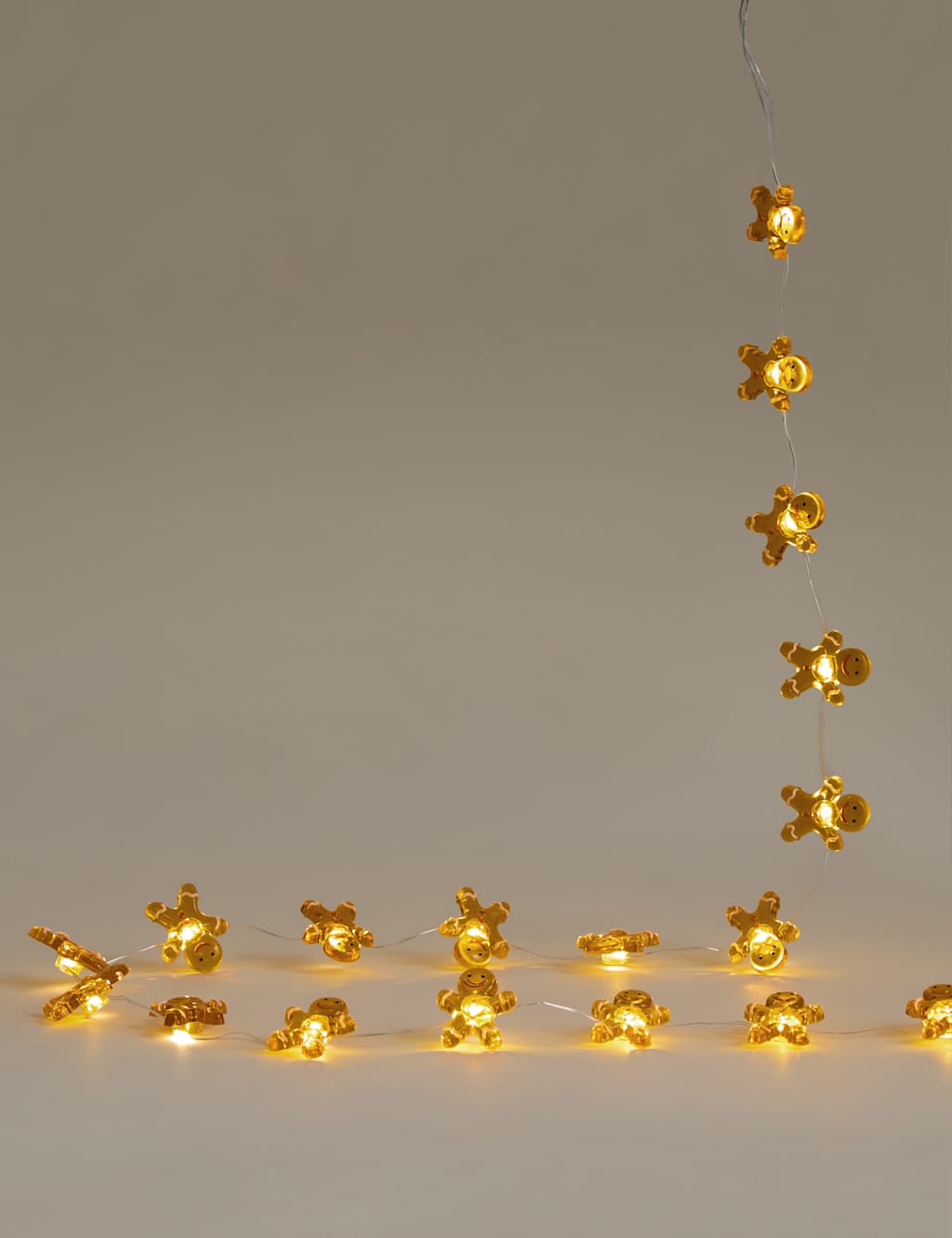 M&S 20 Gingerbread Battery String Lights Brown Mix