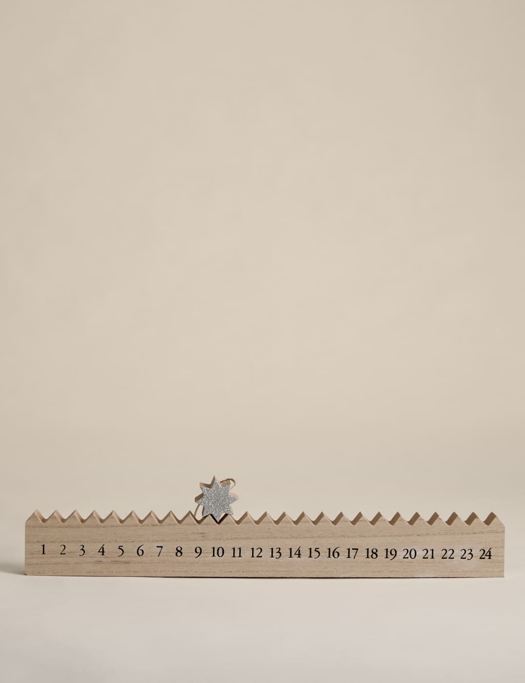 M&S Wooden Star Advent Calendar Natural