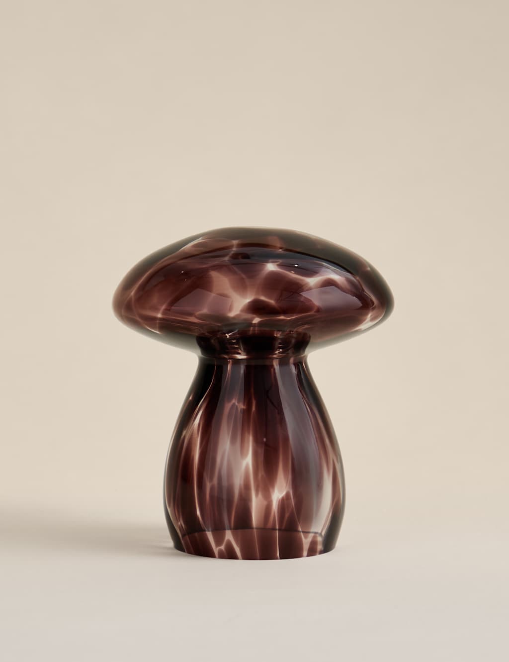 M&S Confetti Glass Mushroom Room Decoration Brown