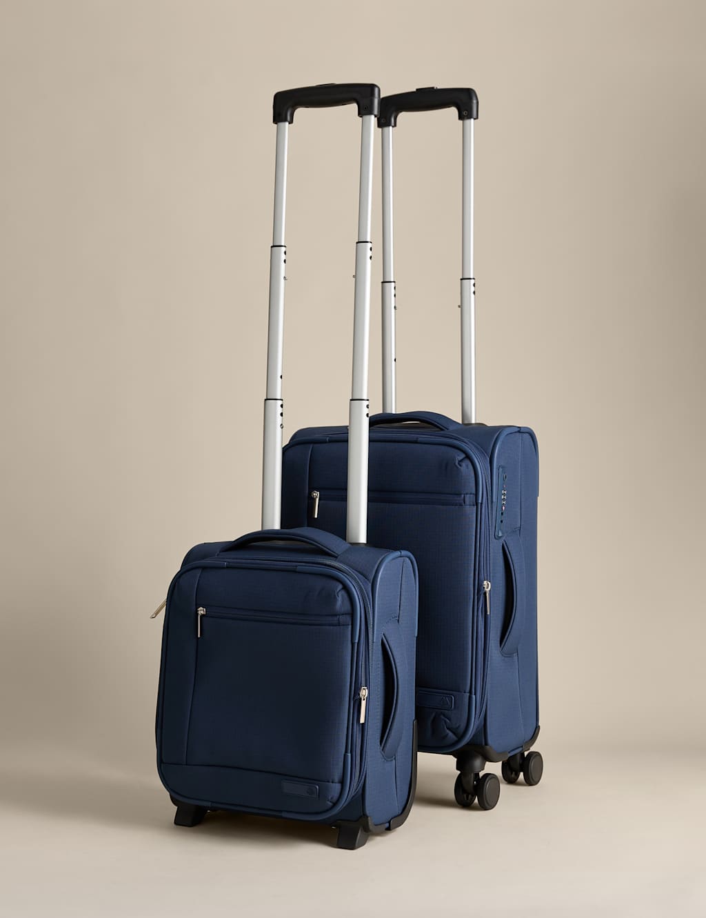 M&S Set of 2 Seville 4 Wheel Soft Suitcases - Navy