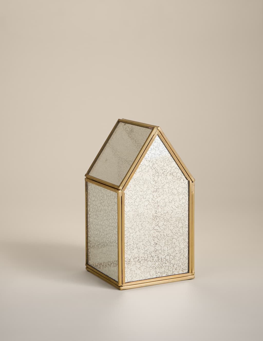 M&S Small Mercury Glass House Decoration Silver Mix