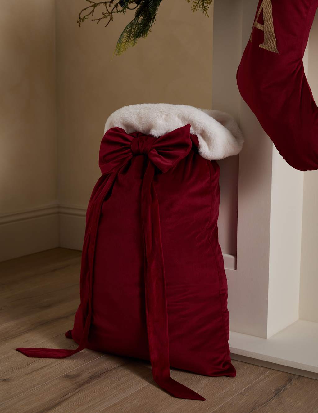 M&S Red Velvet Sack Red