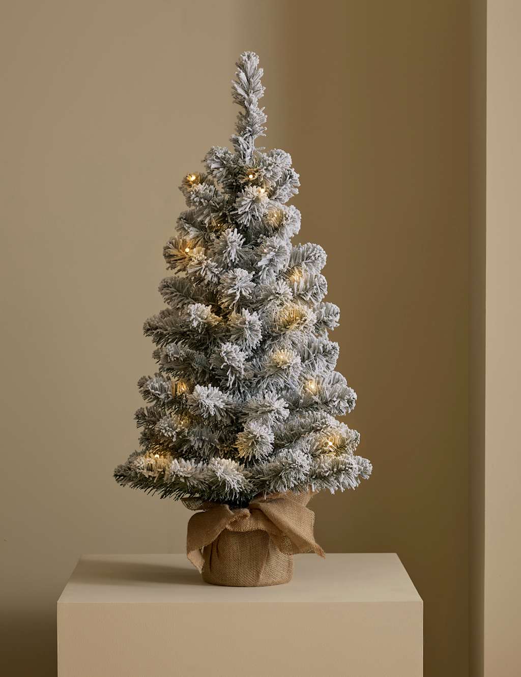 M&S 3ft Pre-LIt Snowy Christmas Tree White Mix