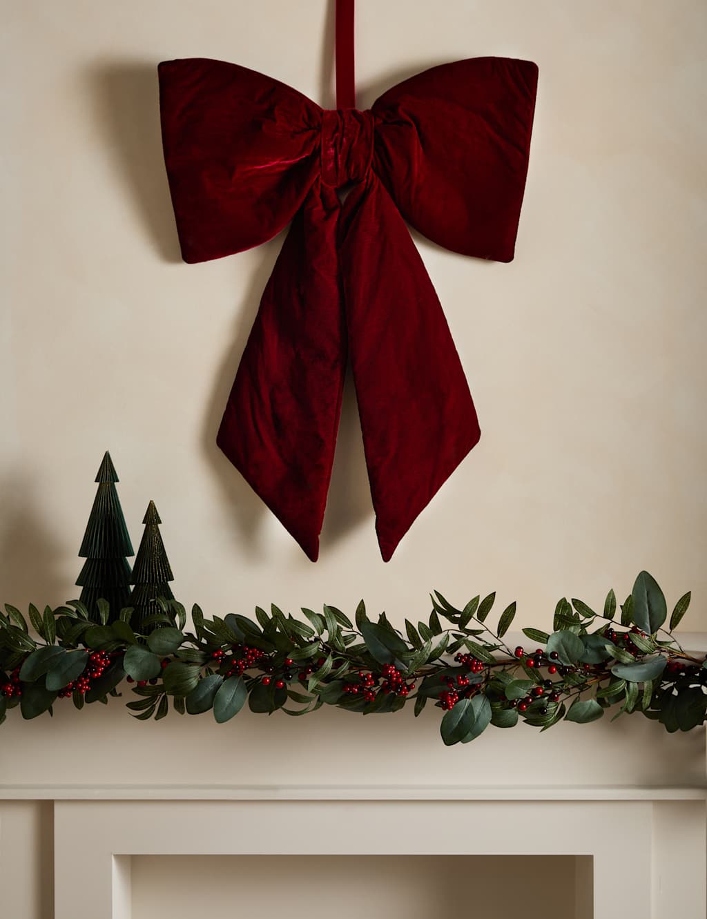 M&S Extra Large Velvet Bow Red
