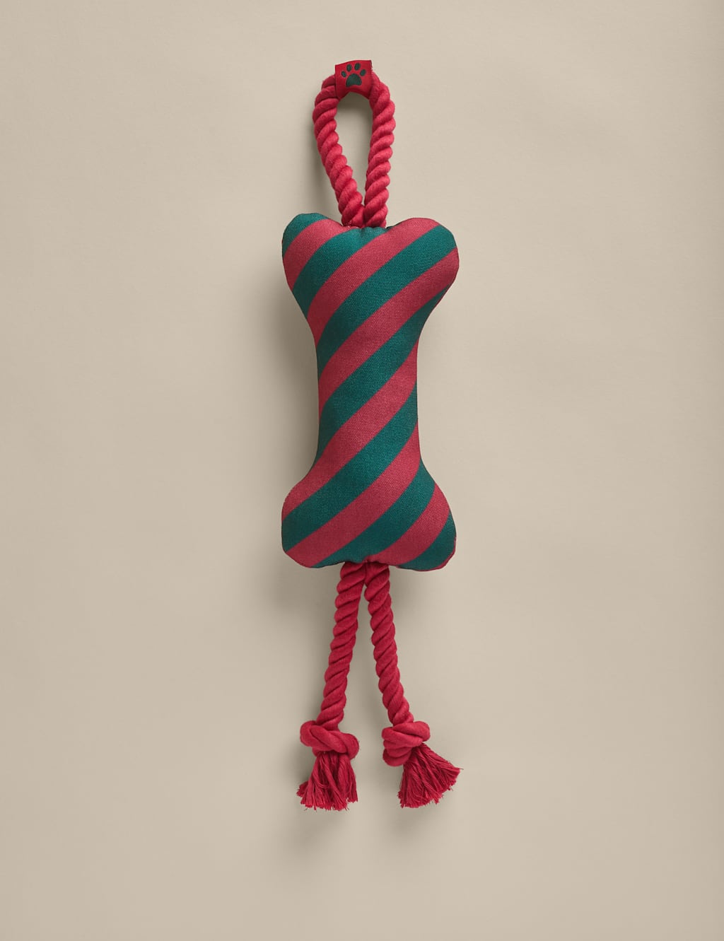 M&S Striped Bone Dog Toy Green Mix
