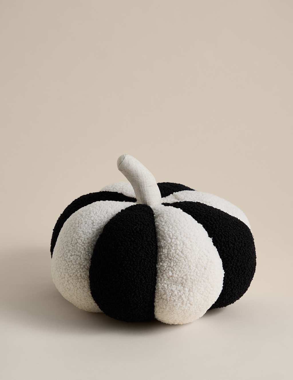 M&S Striped Pumpkin Cushion Black Mix