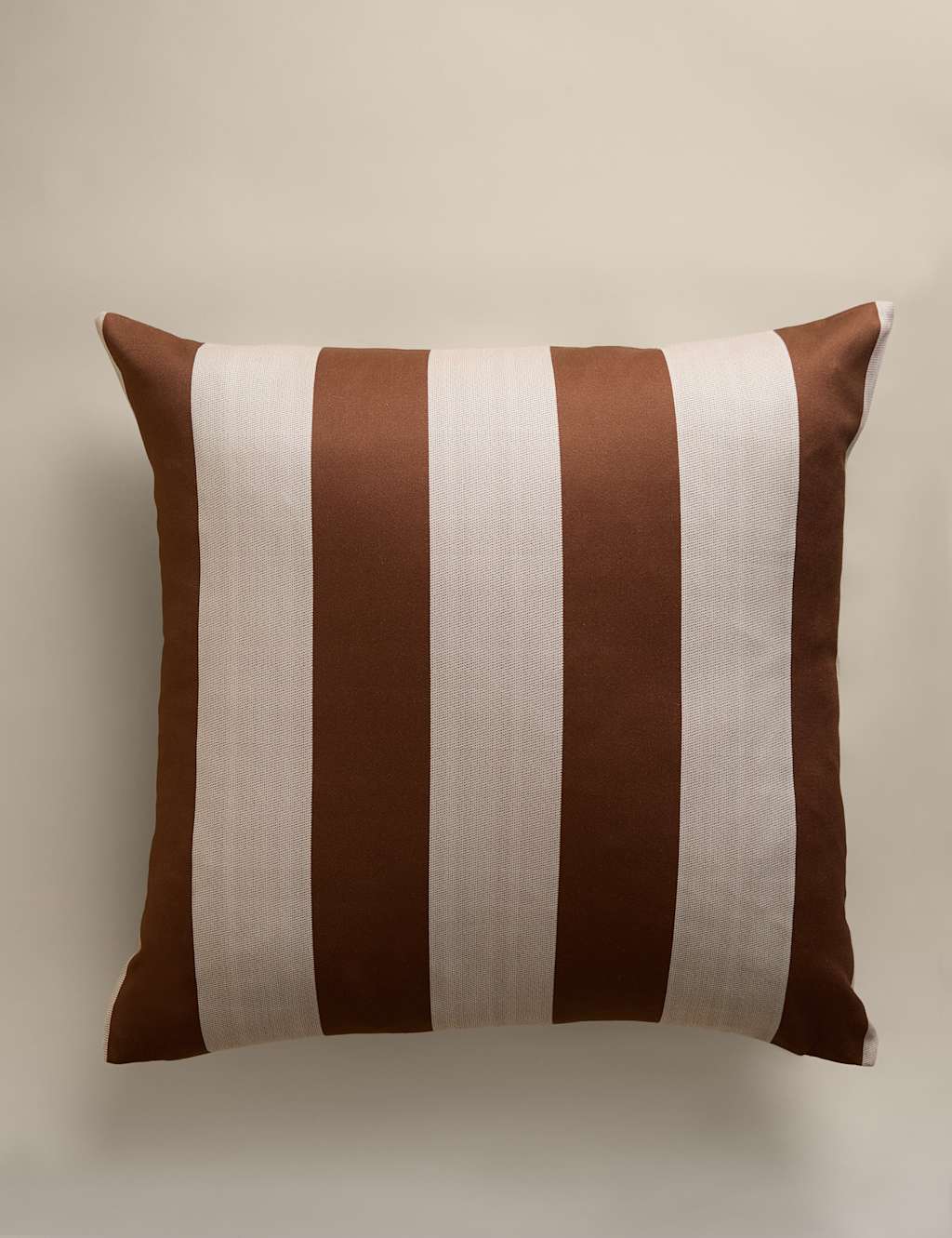 M&S Pure Cotton Stripe Cushion Cover Caramel