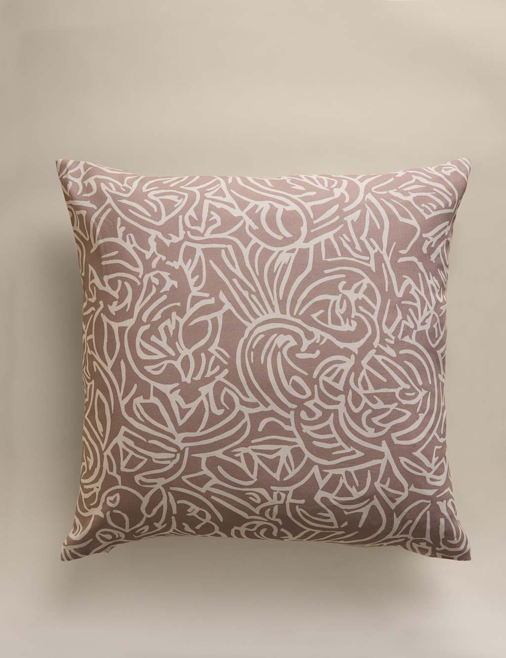 M&S Pure Cotton Abstract Swirl Cushion Cover Natural Mix