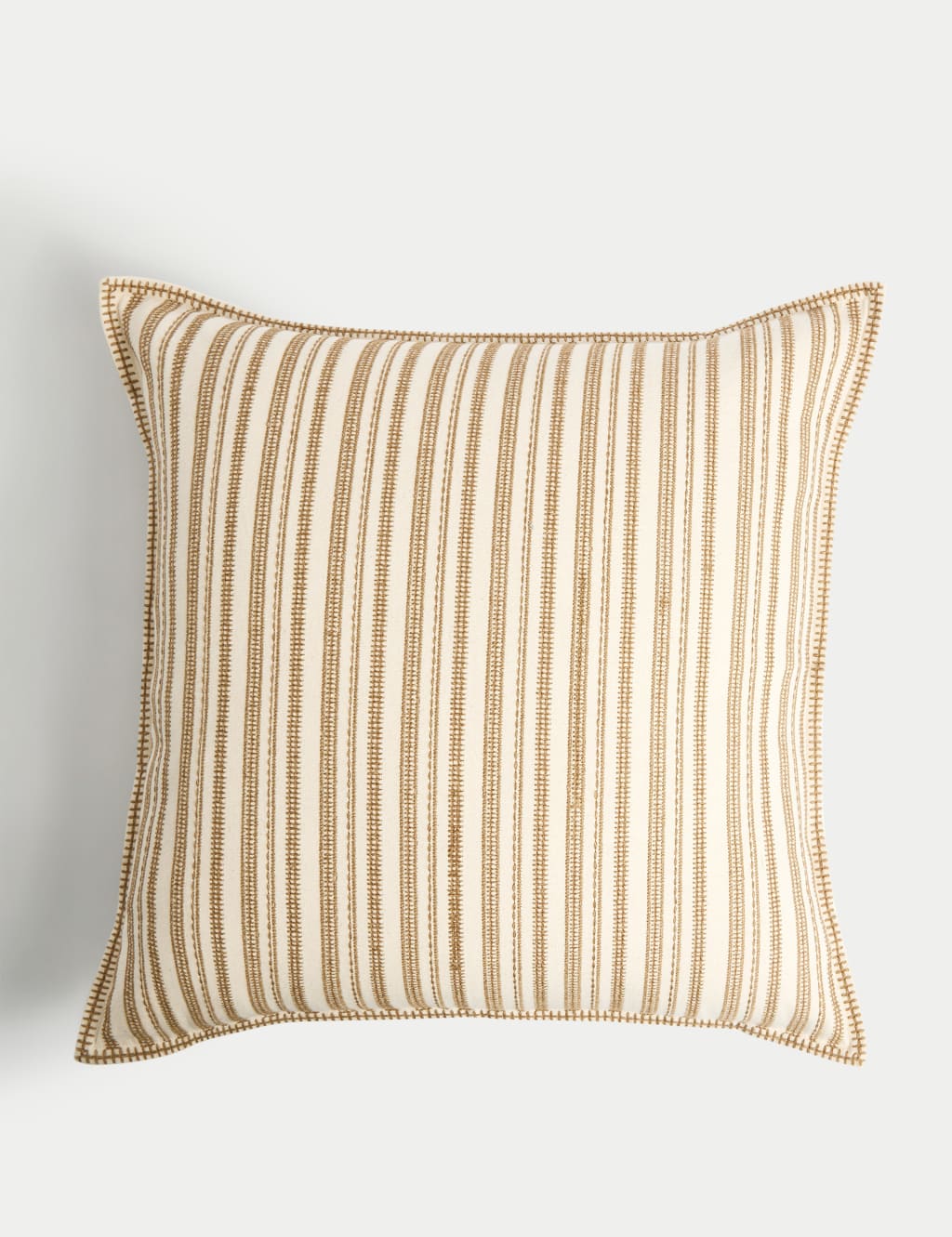 Pure Cotton Striped Embroidered Cushion