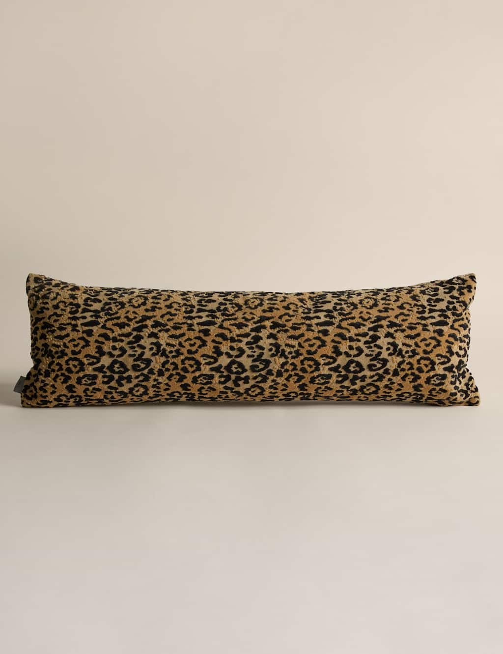M&S X Kelly Hoppen Velvet Leopard Print Long Bolster Cushion - Brown Mix