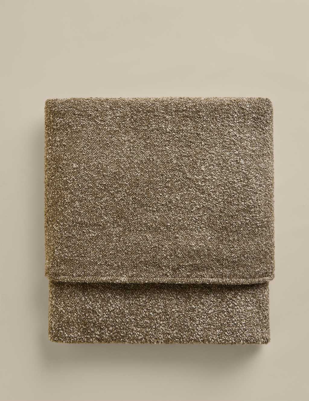 M&S Bouclé Throw - Khaki