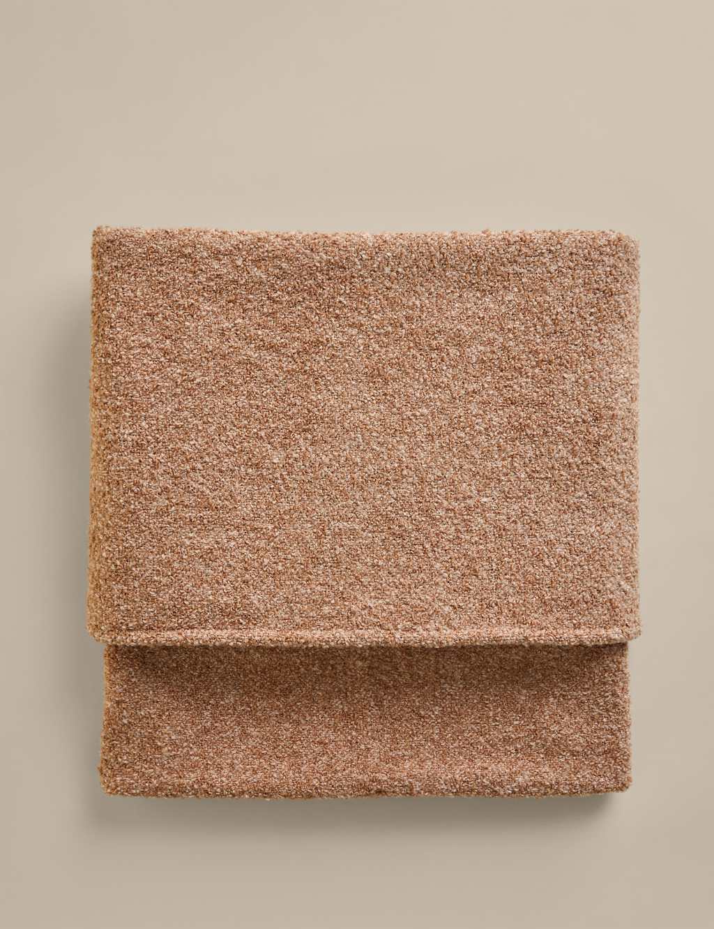 M&S Bouclé Throw - Caramel