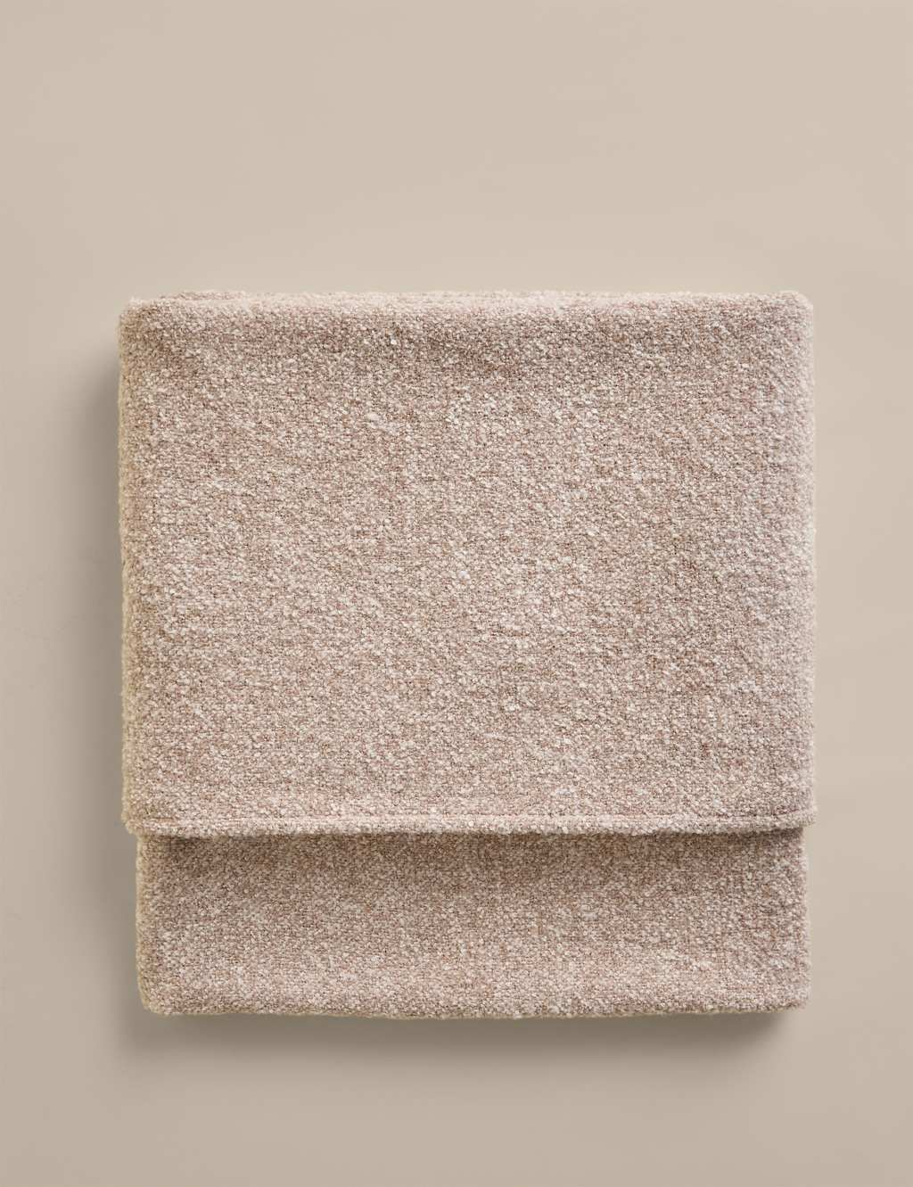 M&S Bouclé Throw - Linen