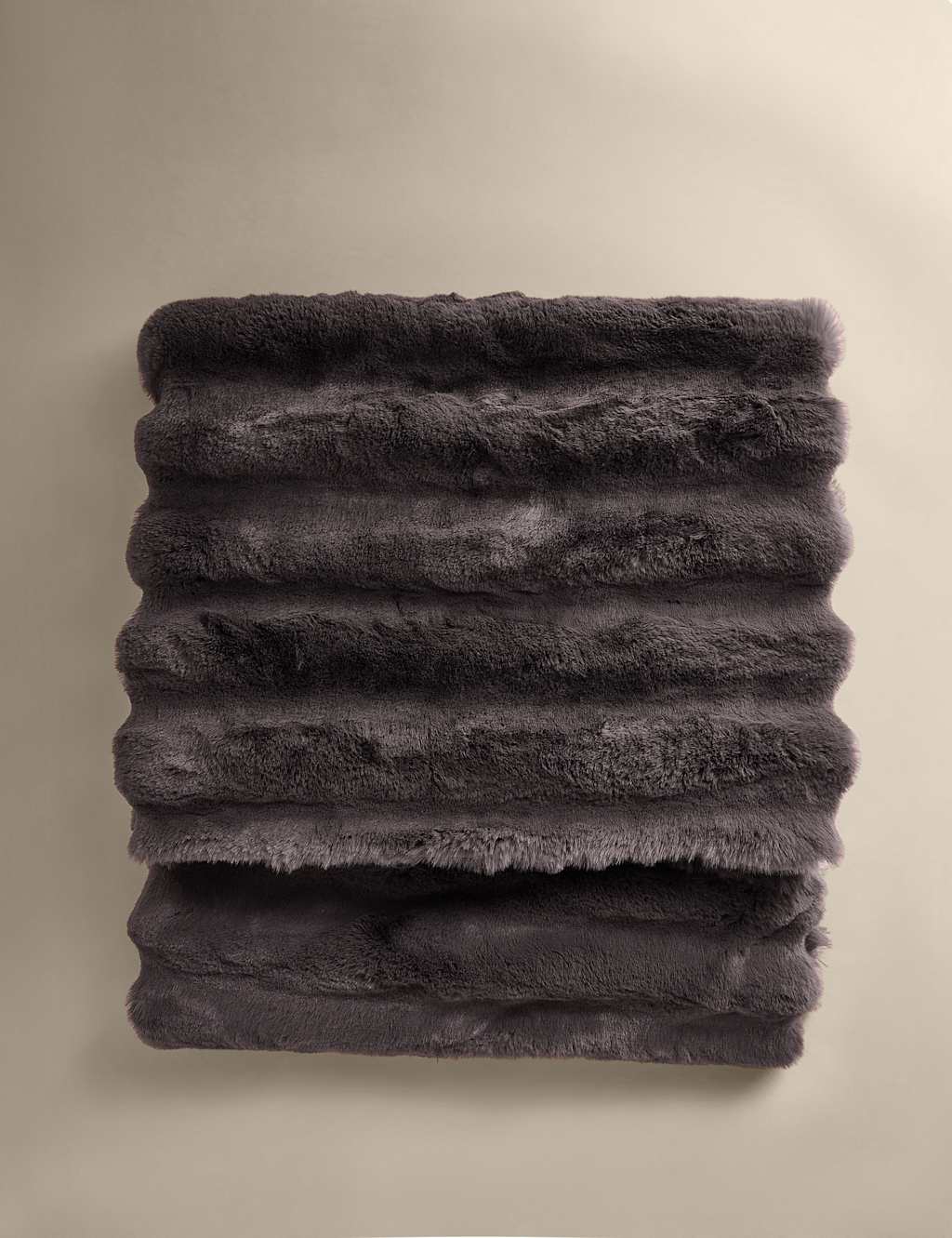 M&S Ribbed Chunky Throw - Large - Charcoal