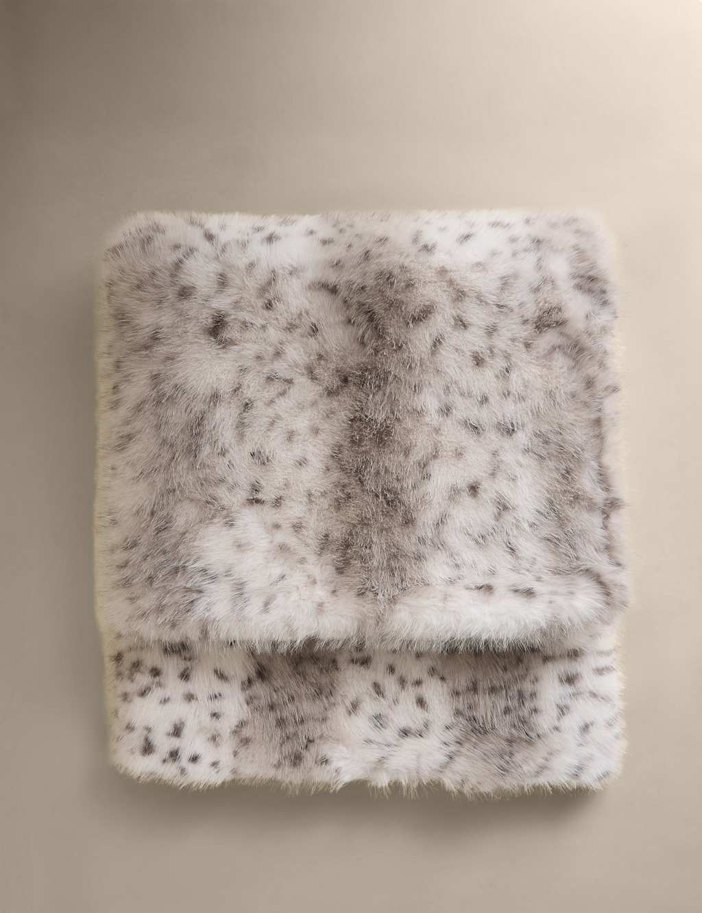M&S Faux Fur Animal Spot Throw - Dove
