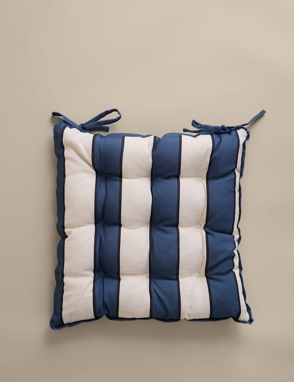 M&S 2 Pack Striped Outdoor Seat Pads - Blue Mix