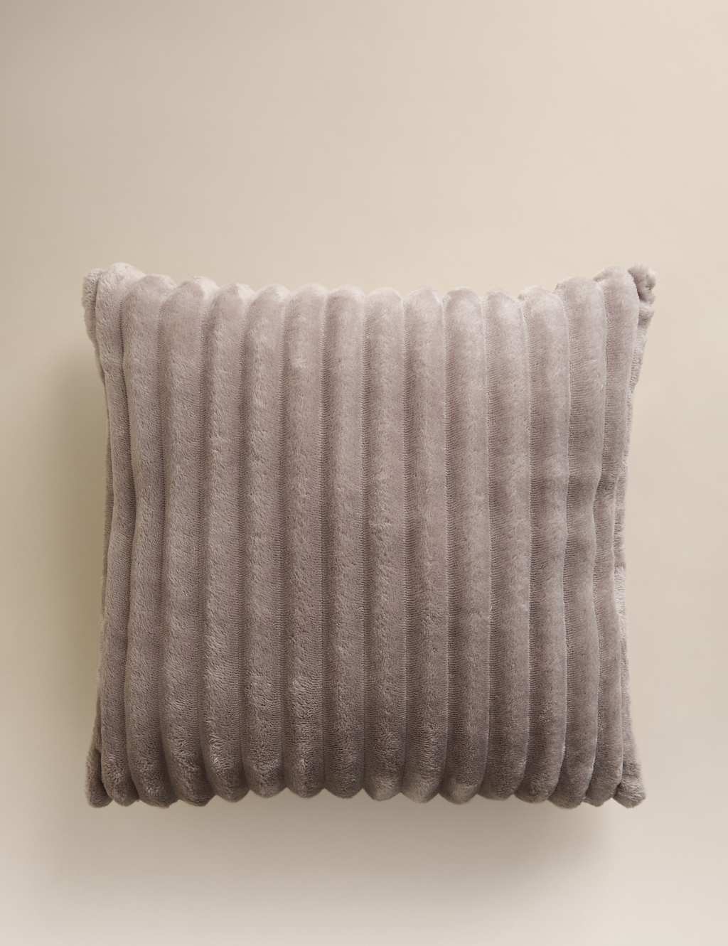 M&S Fleece Ribbed Cushion Grey