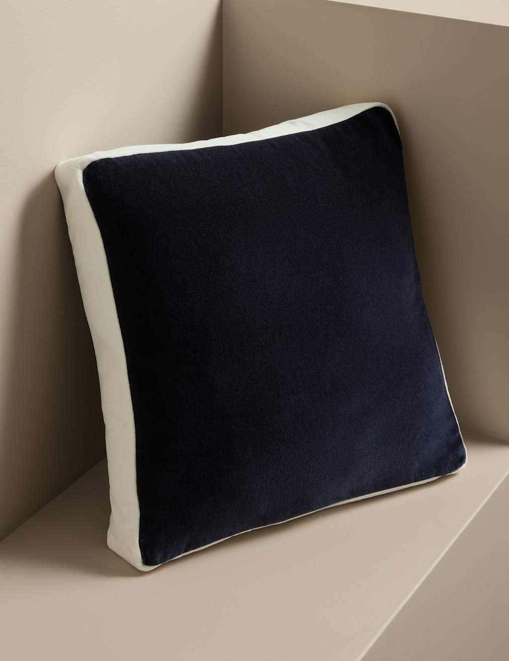 M&S X Kelly Hoppen Velvet Box Cushion - Navy Mix