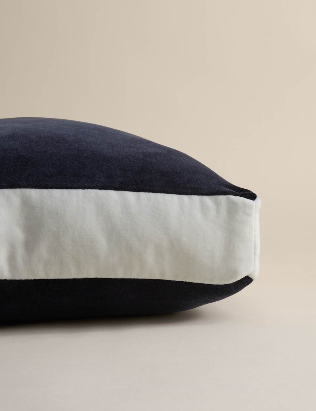 M&S X Kelly Hoppen Velvet Box Cushion - Navy Mix