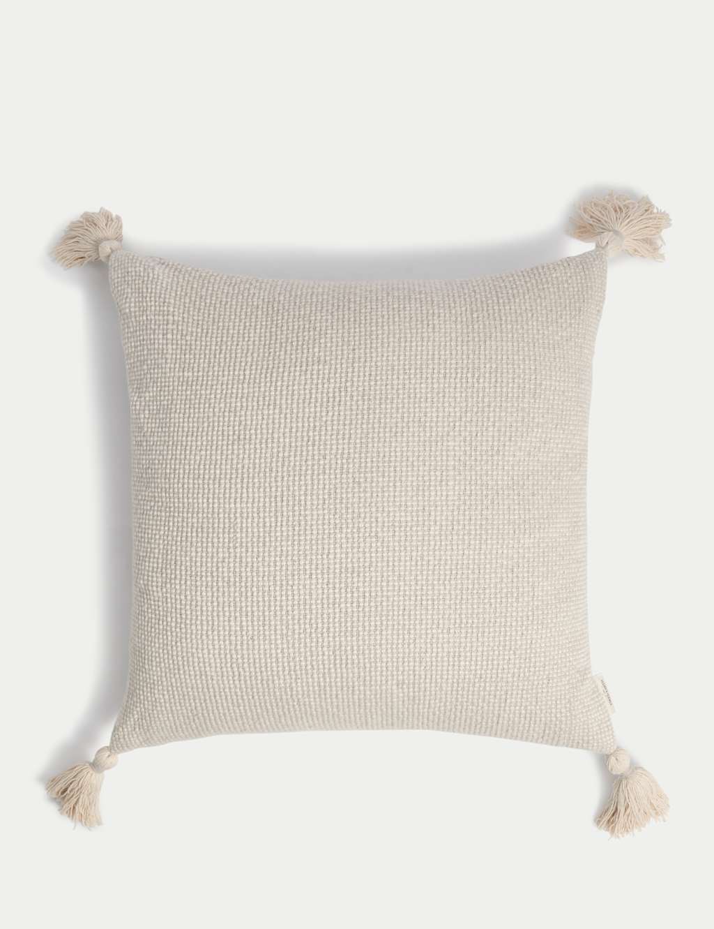 Pure Cotton Textured Tasselled Cushion