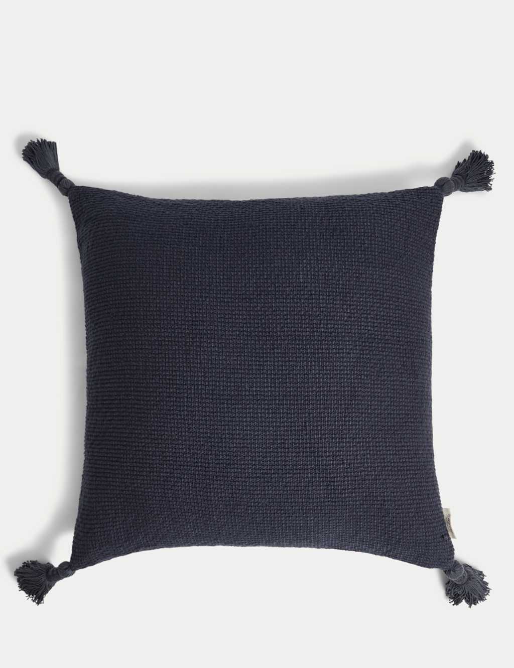 Pure Cotton Textured Tasselled Cushion