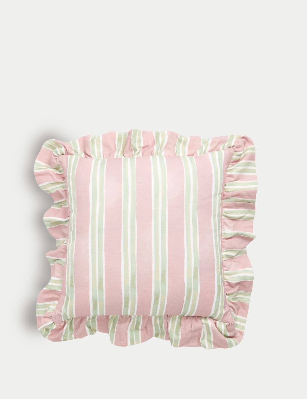 Cotton Rich Striped Frill Cushion