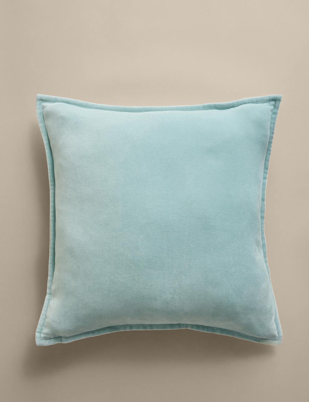 M&S Pure Cotton Velvet Cushion Cover Aqua